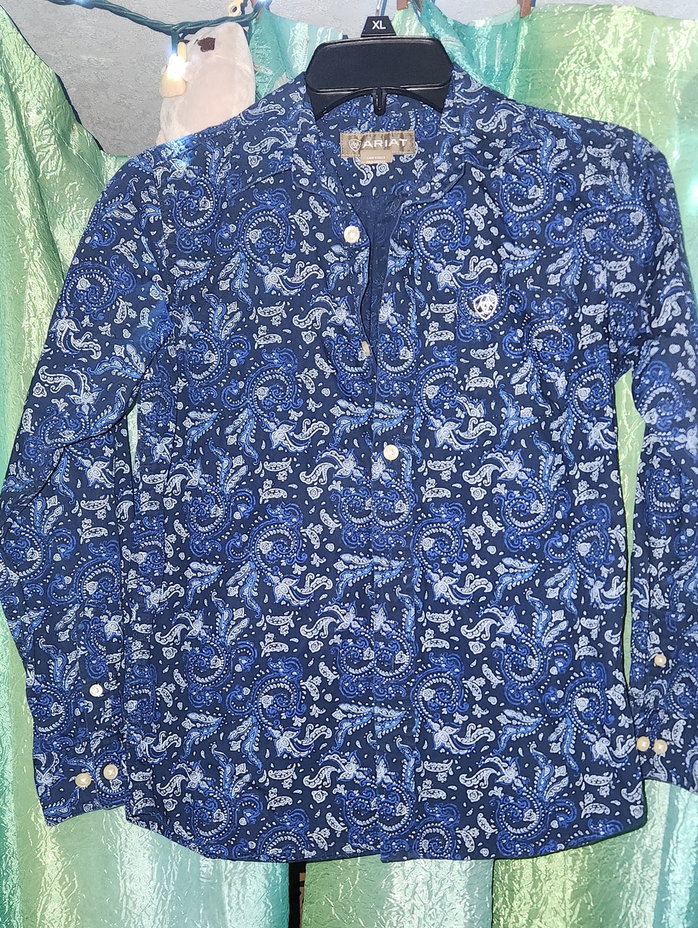 Ariat BOYS Blue Paisley Button-Up Jacket